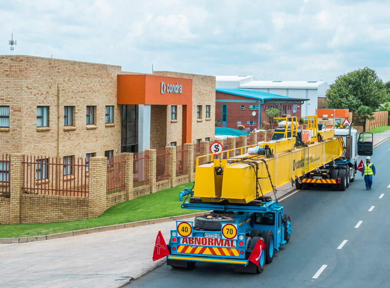 Delivery by road from Condra’s Johannesburg factory begins.