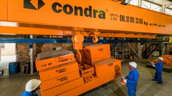 A 50/20-ton Condra Crane Similar In Aspect To The Much Bigger One Just Ordered For The Moving And Positioning Of Injection Moulding Heads.